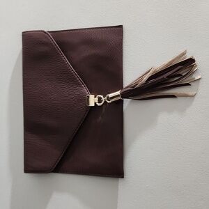 Big Buddah Envelope Purse clutch mauve brown